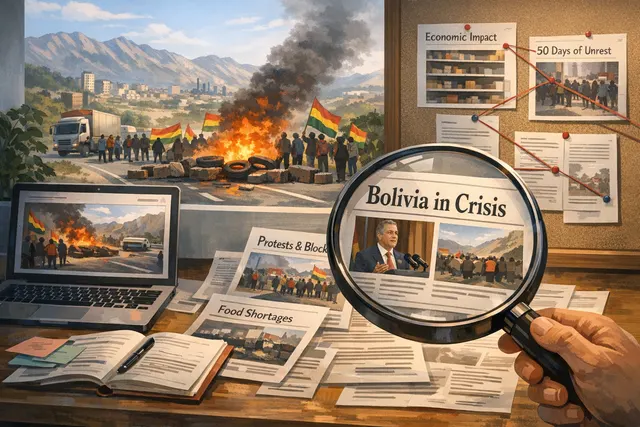 President Rodrigo Paz of Bolivia signing the state of emergency decree amid ongoing protests and road blockades
