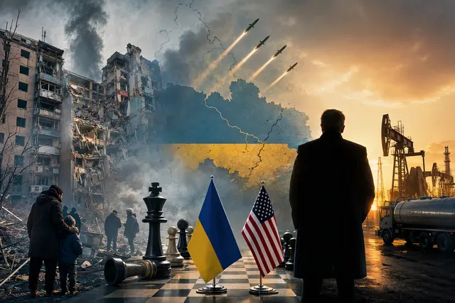 AI-generated editorial illustration for an article about Russia’s diesel exports, Ukraine and the war