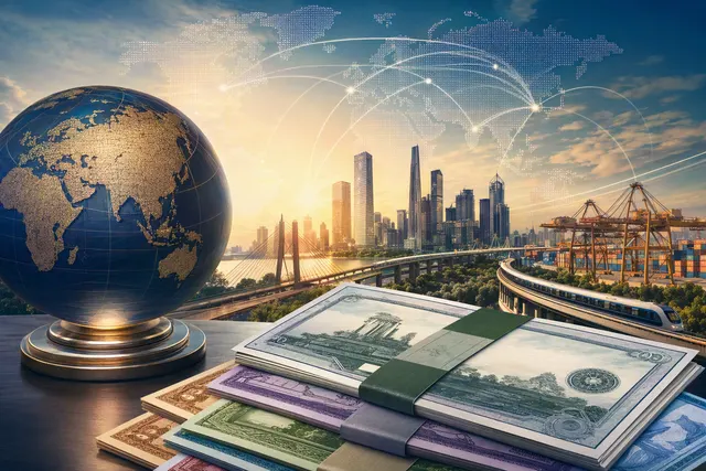 Illustration accompanying an article about record emerging-market foreign-currency bond issuance in 2026