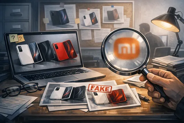 Conceptual illustration of a rumored foldable iPhone in white, black, and red finishes
