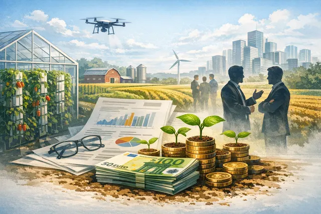 Conceptual illustration of Rainbow Crops' AI-powered gene editing technology for developing climate-resilient crops