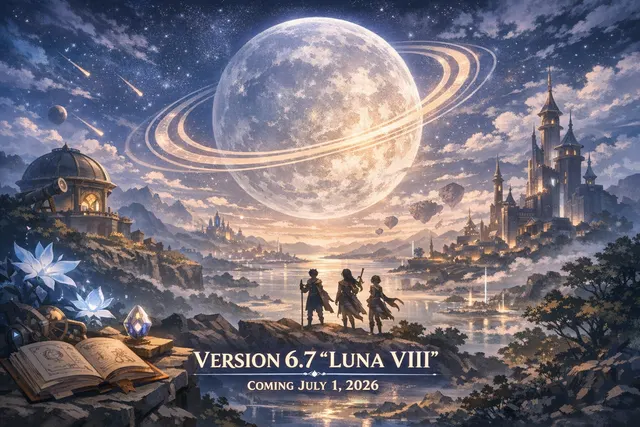 Genshin Impact Version 6.7 Luna VIII promotional art featuring Sandrone and the Frost Moon