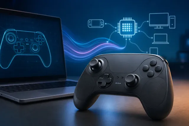 Illustration representing SDL adding native support for Valve’s new Steam Controller without needing the Steam client