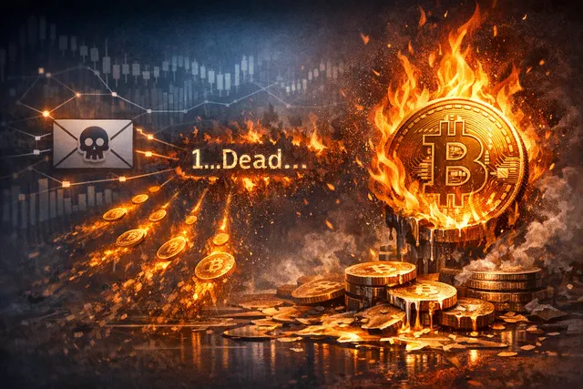 A glowing Bitcoin symbol shattering into digital fragments against a dark background, representing the May 25 Bitcoin burn event.