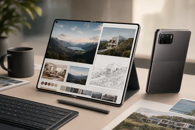 Huawei Pura X Max wide foldable smartphone showing tablet-style unfolded display