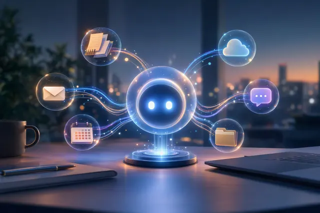 Conceptual illustration representing OpenAI Dots as persistent AI agents working across connected apps