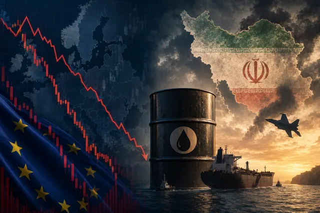 European stock market decline driven by oil prices and geopolitical tensions around the Strait of Hormuz