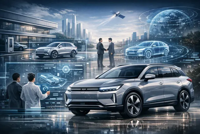 Illustration of the Epicland X9 six-seat family SUV with Huawei Qiankun intelligent driving and HarmonySpace 6 cockpit technology