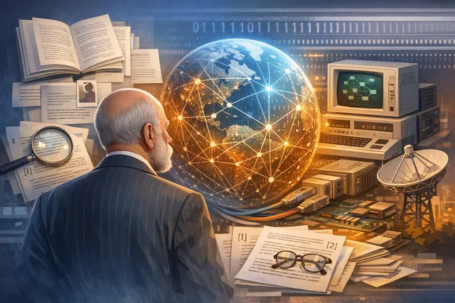 Abstract digital illustration representing the internet and AI agent networks
