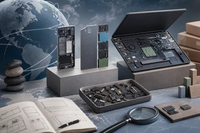 Illustration of independent smartphone and laptop makers navigating a memory chip shortage