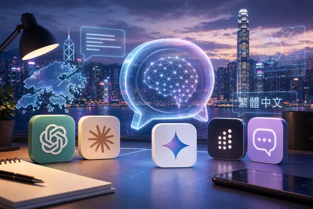 香港 AI App 比較介面，展示 GPT-5.5 與港式繁中支援