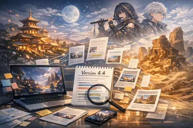 Concept art featuring Himeko Nova and Fate/stay night collaboration characters against a cosmic backdrop for Honkai: Star Rail Version 4.4
