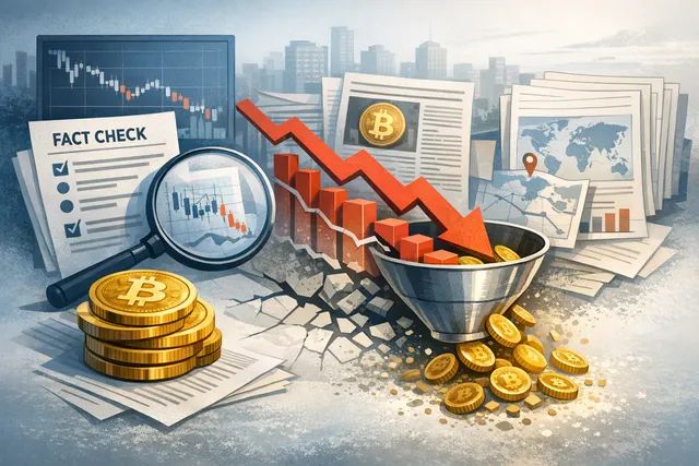 Chart showing Bitcoin ETF outflows declining sharply through June 2026, with Bitcoin price falling toward $60,000 amid the institutional exodus. AI-generated editorial visual.