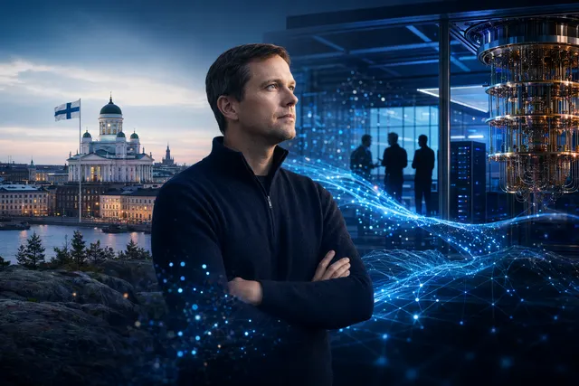 Concept illustration of AI systems connecting classical and quantum computing infrastructure