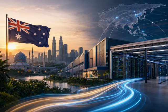 Illustration of AI data-centre infrastructure supporting OpenAI’s Firmus compute agreement in Malaysia