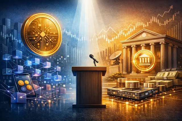 Illustration of stablecoins and tokenised bank deposits competing as digital payment systems