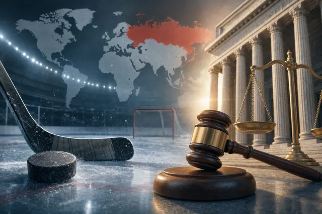 Illustrative artwork for the CAS ruling on Russia’s return to international ice hockey