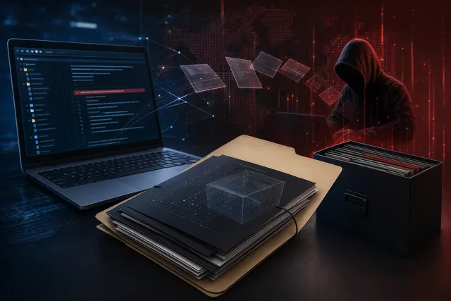 Concept illustration of hackers claiming to sell Mistral AI source code after supply chain attack