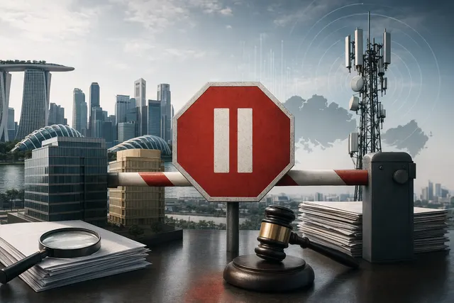 Illustration representing Singapore telecom merger investigation involving Simba and M1