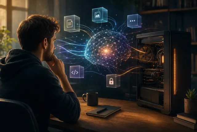 Illustrative editorial image for an article about PewDiePie’s Ajax local AI model