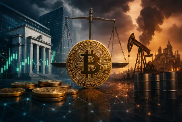 Bitcoin price hovering near $77,000 with resistance around $83K amid macroeconomic pressure