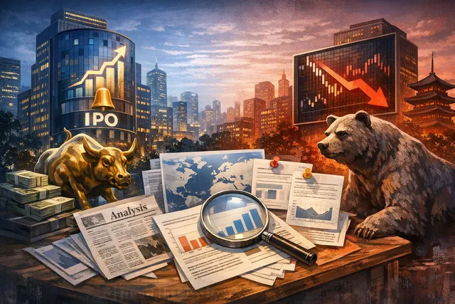 A split image showing the contrasting fortunes of South Korean and Chinese memory chip stocks