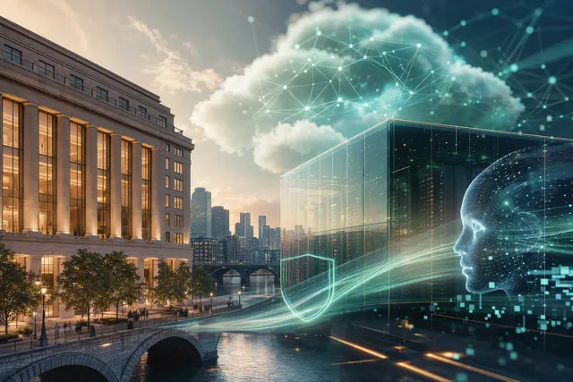 Illustration of banking and cloud technology representing BNP Paribas’ planned use of Google Gemini AI