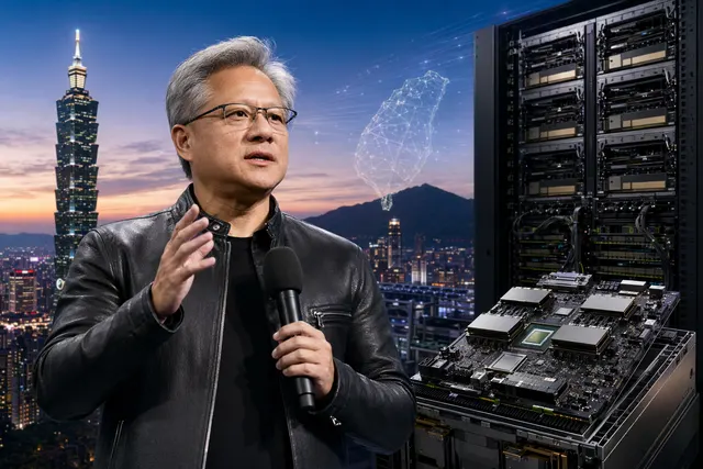 Concept illustration of Nvidia’s Vera Rubin AI data center platform with interconnected GPUs and CPUs