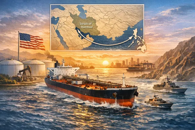 A U.S. Strategic Petroleum Reserve crude oil tanker departing the Gulf of Mexico for Asia, symbolizing the first emergency shipment since the Strait of Hormuz closure