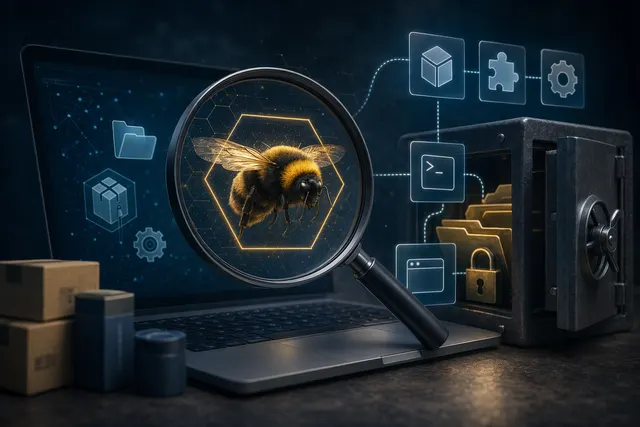 Illustration representing the Bumblebee open‑source supply‑chain security scanner analyzing developer machine components