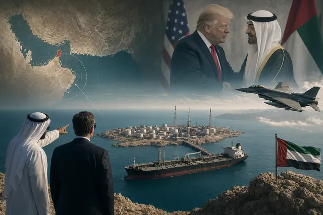 Illustration of Iran’s Lavan Island oil facilities in the Persian Gulf highlighting its strategic export terminal