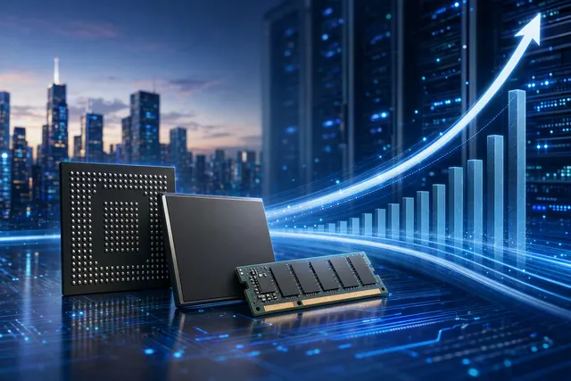 Editorial illustration representing Samsung Electronics’ AI-memory earnings surge