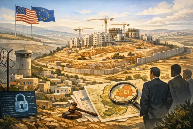 How has Israel’s plan to build more than 1,200 housing units in the occupied West Bank’s E1 zone—approved in August 2025, with bids due Octo