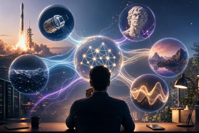 Illustration representing an AI agent connecting different AI models and business tools