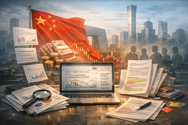 Abstract visualization of Chinese stock market data, yuan currency symbols, and financial charts representing the July 2026 market intervention.
