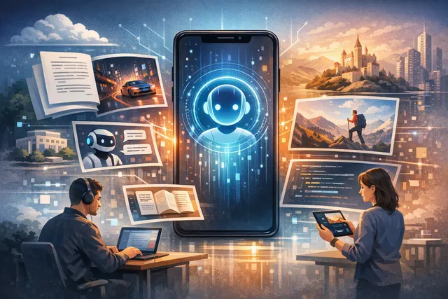 Illustration of Alibaba’s Qwen AI assistant and Wan 3.0 turning business documents into video