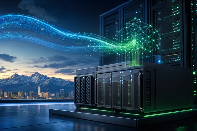 Editorial illustration of on-premises enterprise AI infrastructure for Splunk, Cisco, and NVIDIA