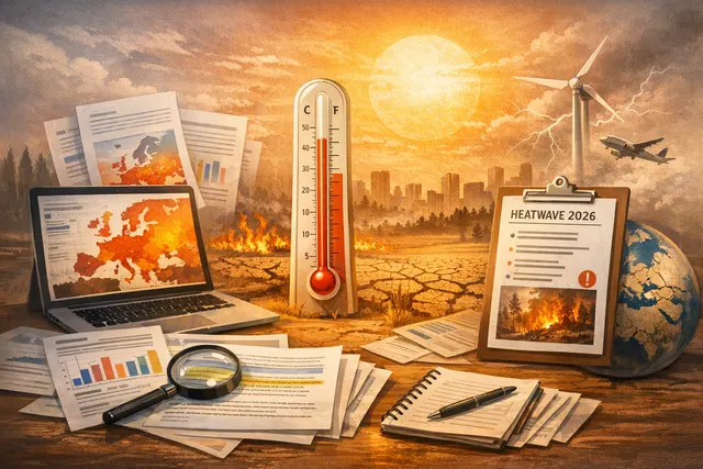AI-generated visualization of the Omega block weather pattern over Europe during the June 2026 heatwave