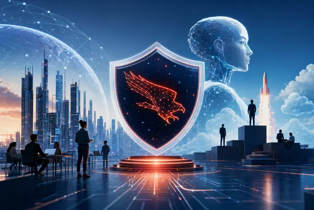 AI-generated illustration representing cybersecurity startups building tools to secure autonomous AI agents