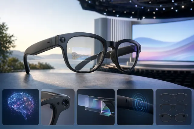 Concept image of Google Android XR smart glasses with AI interface overlays