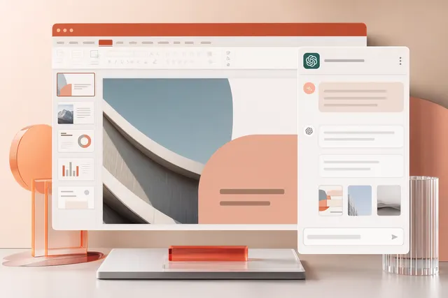 AI assistant sidebar generating slides inside Microsoft PowerPoint