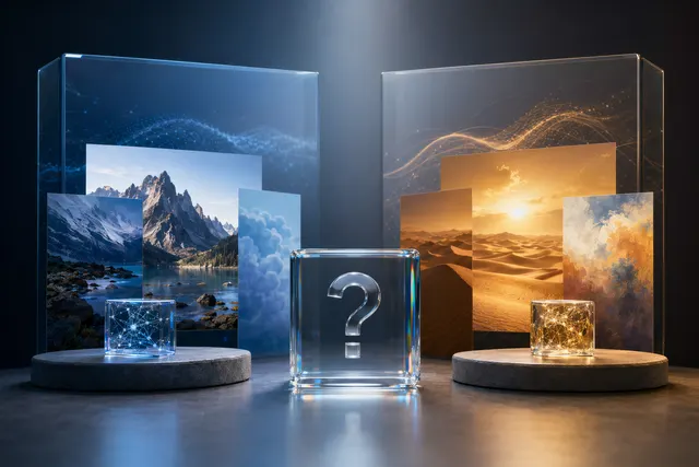 Side-by-side AI image comparison of generic branded layouts for GPT Image 2 and GPT Image 1.5