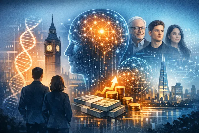 Conceptual AI-generated image representing an AI-native scientific discovery lab in London.