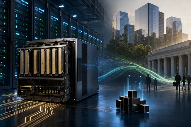 Illustration representing Amazon’s reported plan to finance Nvidia AI chips through a sale-and-leaseback arrangement