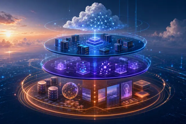 AI-generated illustration accompanying an article about Alibaba Cloud’s Agentic Cloud strategy