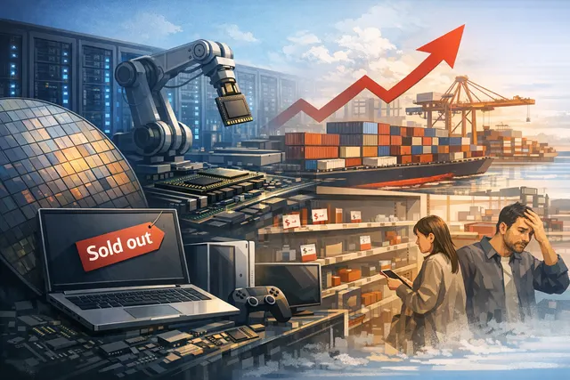 How is the global memory chip shortage, driven by AI data center demand, impacting consumer electronics prices and availability across PCs,