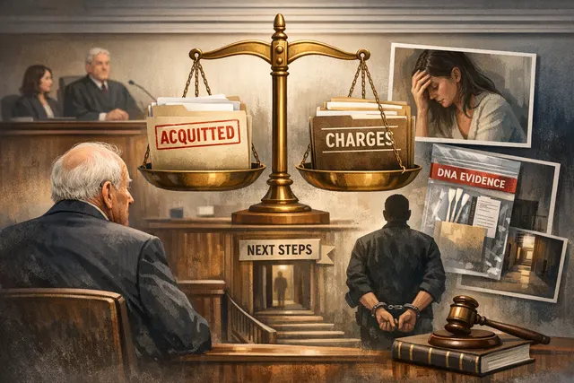 Courtroom scene with a gavel and legal documents representing the conviction of Frank Stronach