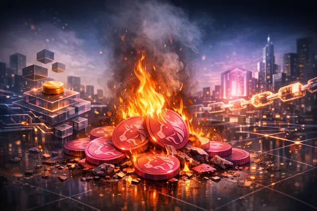 Uniswap UNI token burn mechanism visualization showing TokenJar and Firepit contracts with burning token graphic.