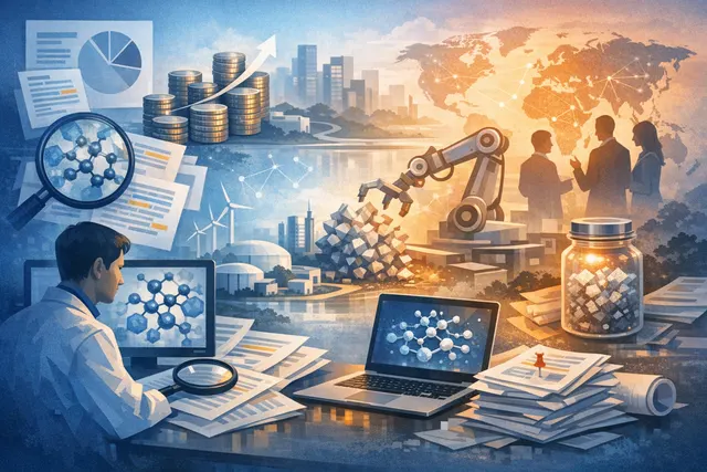 CuspAI logo and AI molecular visualization representing generative AI materials discovery for semiconductors and clean energy
