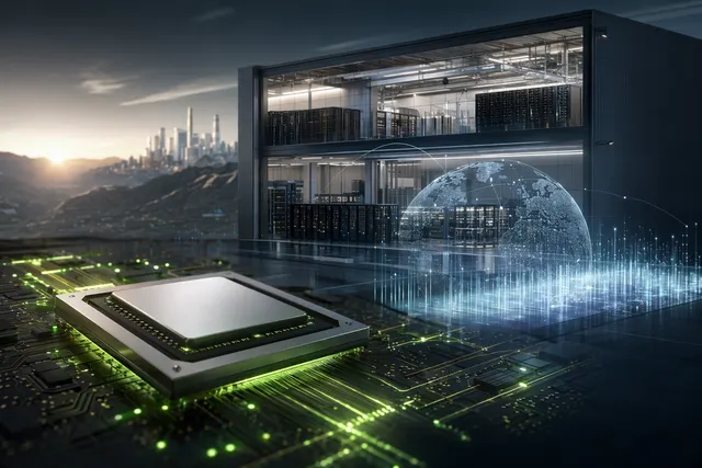Concept illustration of Nvidia’s Vera CPU coordinating large AI agent workloads with GPUs in a data center